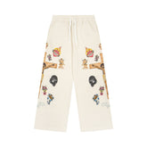WE ARE RIGHTEOUS RELIGIOUS GRAPHIC WIDE LEG WAFFLE LONG PANTS