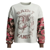 SAINT VANITY Red Camo Mock Layer Long Sleeve Tee