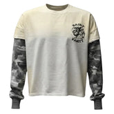 SAINT VANITY Grey Camo Mock Layer Long Sleeve Tee