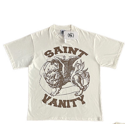 SAINT VANITY GRIFFIN SKETCH OFF‑WHITE BROWN PRINT VINTAGE T‑SHIRT