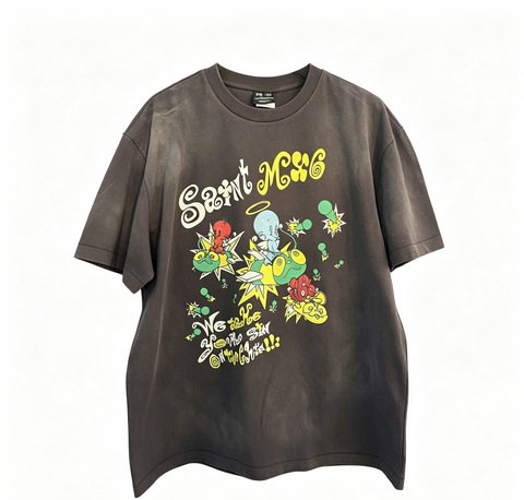 Saint Michael MX6 Vintage Washed Cartoon Oversized Tee