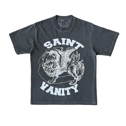 SAINT VANITY GRIFFIN SKETCH WASHED GREY VINTAGE T‑SHIRT