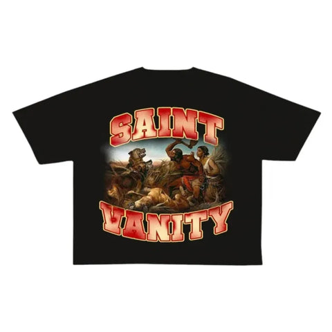 SAINT VANITY CLASSIC SCENE ART VINTAGE WASH T‑SHIRT