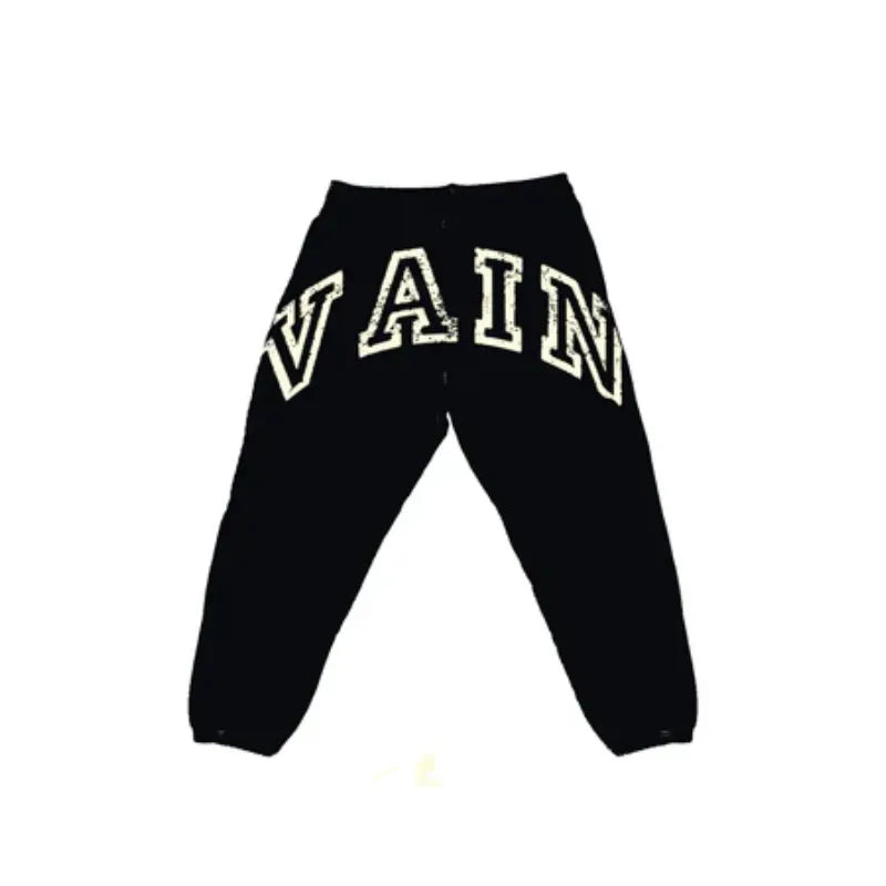 SAINT VANITY VAIN VINTAGE ARCH JOGGER SWEATPANTS BLACK OVERSIZED