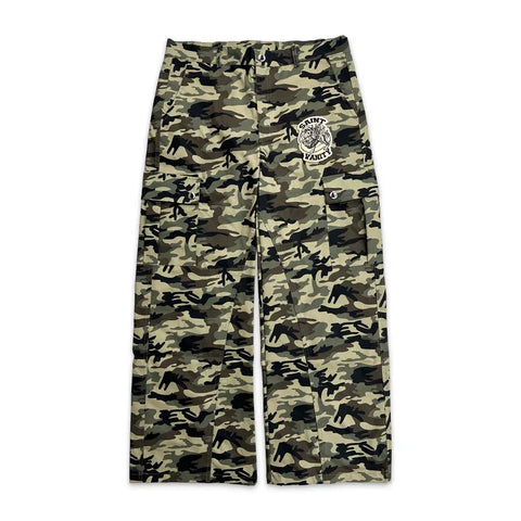 SAINT VANITY Camo Embroidered Patch Cargo Pants