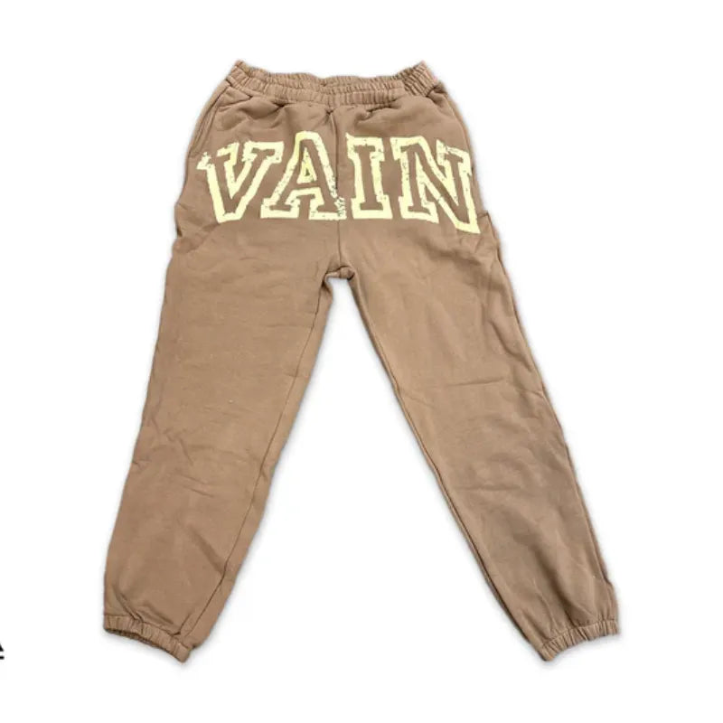 SAINT VANITY VAIN VINTAGE ARCH JOGGER SWEATPANTS TAN OVERSIZED