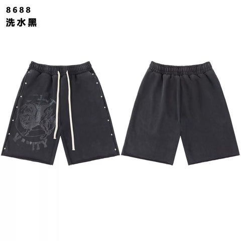 SAINT VANITY Vintage Rhinestone Cargo Shorts - Washed Black