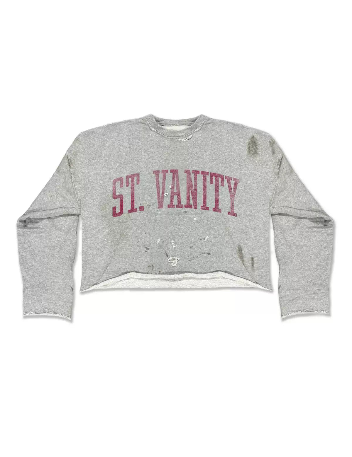 SAINT VANITY Sun Devils Vintage Distressed Crewneck Sweatshirt-Magenta Lettering