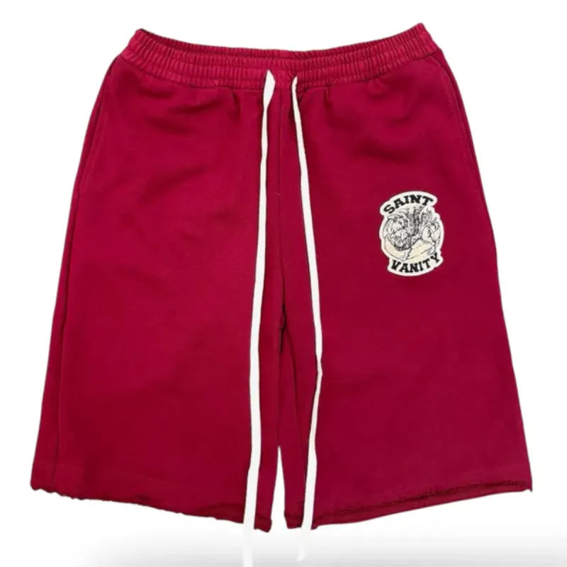 SAINT VANITY Embroidered Vintage Sweat Shorts