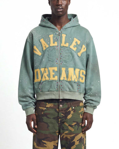 Vale Forever Bank Zip Up Hoodie Green
