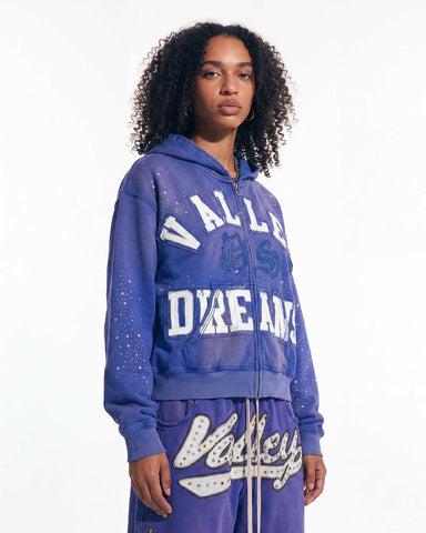 Vale Forever Classico Zip Up Hoodie Sapphire Blue