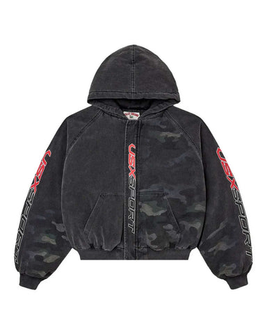 Vale Forever VSX Camo Hood Bomber Jacket Black