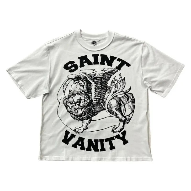 AINT VANITY GRIFFIN SKETCH VINTAGE WASH T‑SHIRT WHITE