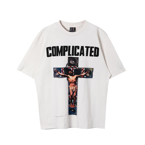 Saint Michael Complicated Speaker Cross Vintage Off‑White Tee
