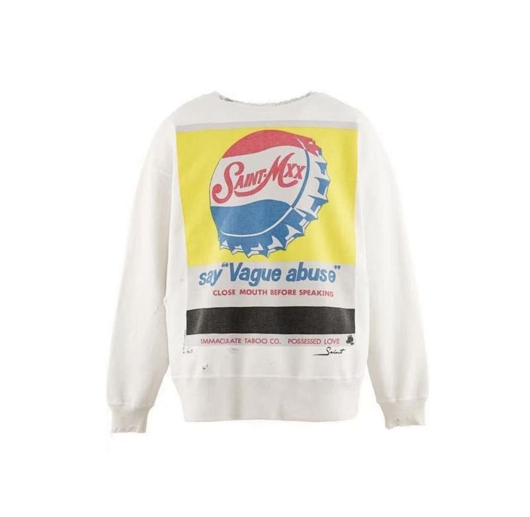 Saint MXXXXXX Vague Abuse Bottle Cap Vintage Crewneck Sweatshirt