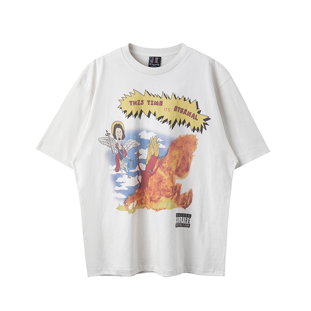 Saint Michael This Time Its Eternal Comic Vintage Off‑White Tee