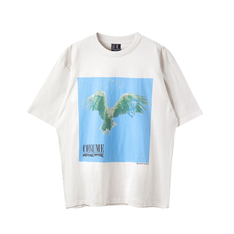 Saint Michael Consume Apocalypse Eagle Photo Vintage Off‑White Tee