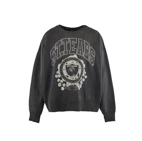 Saint MXXXXXX St.Tears Crest Vintage Distressed Crewneck Sweatshirt
