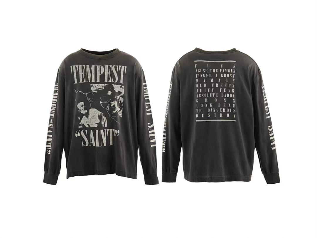 Saint Mx6 Tempest Saint Vintage Washed Black Long Sleeve Tee