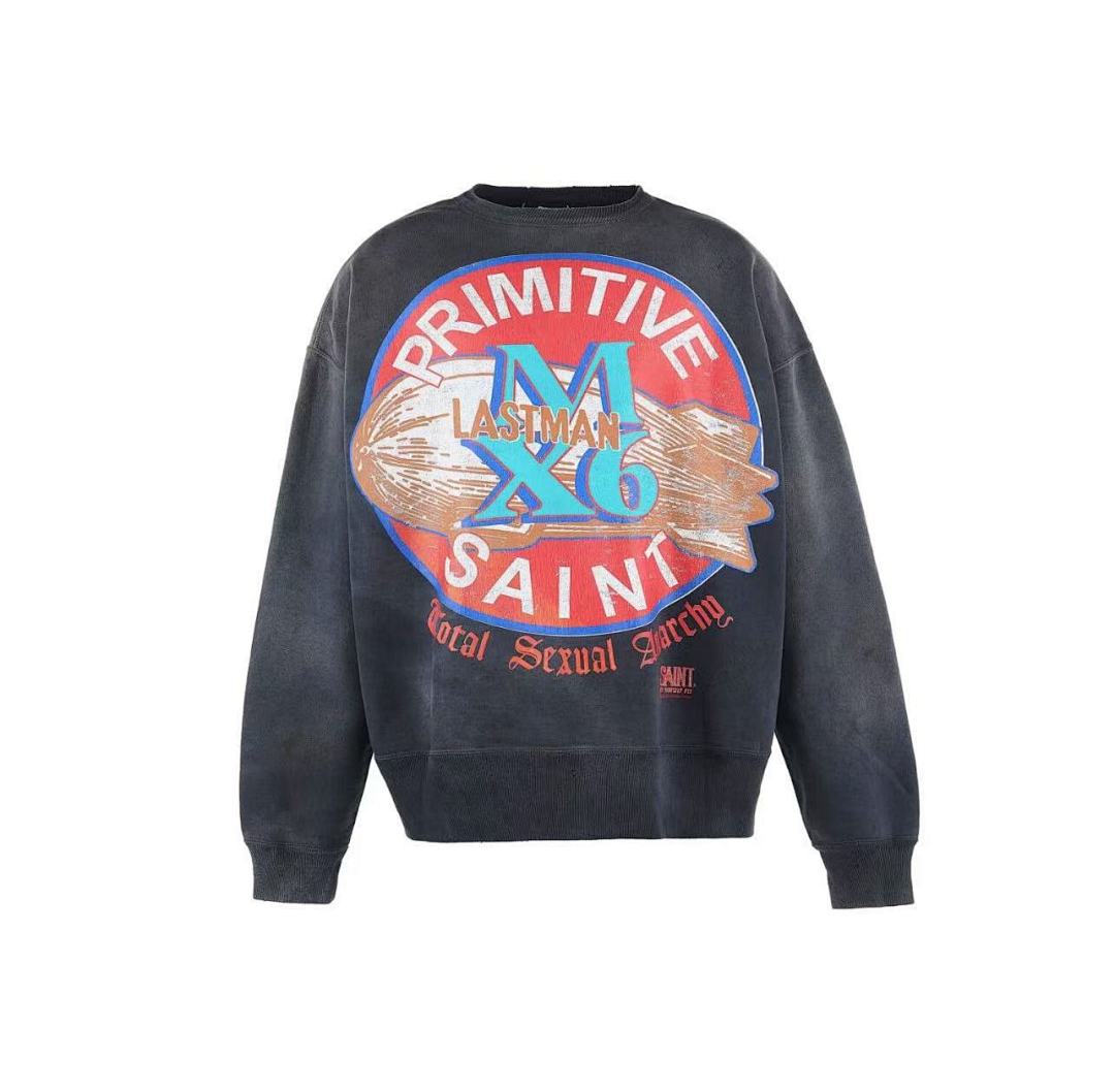 Saint MXXXXXX Primitive Saint Lastman Vintage Washed Crewneck
