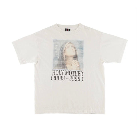 Saint Michael Holy Mother Vintage Off‑White Graphic Tee