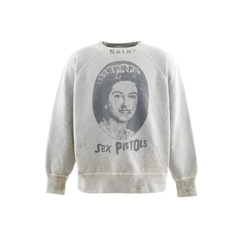 Saint MXXXXXX Sex Pistols Vintage Distressed Raglan Crewneck Sweatshirt