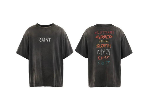 Saint Michael SA1NT Seven Deadly Sins Double‑Sided Vintage Tee
