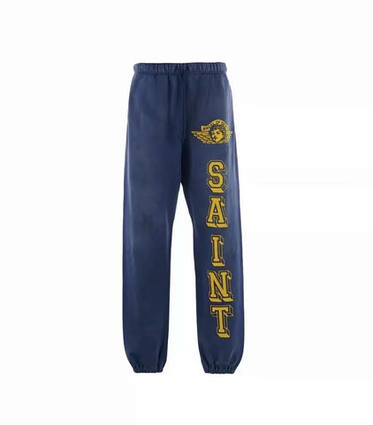 Saint Michael Angel Cherub Navy Vintage Varsity Jogger Sweatpants