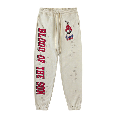 Saint Michael Blood Of The Son Oat Splatter Vintage Sweatpants
