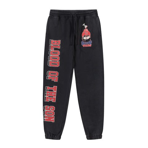 Saint Michael Blood Of The Son Vintage Washed Black Sweatpants