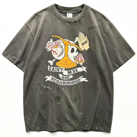 Saint MX6 And Neighborhood Scales Of Justice Vintage Distressed Tee