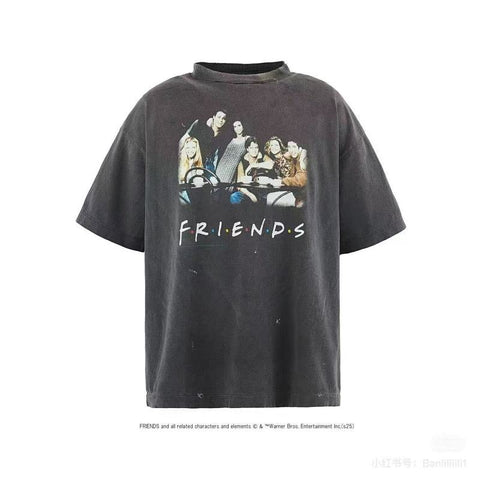 SAINT M×××××× x Friends Graphic Tee - Vintage Black